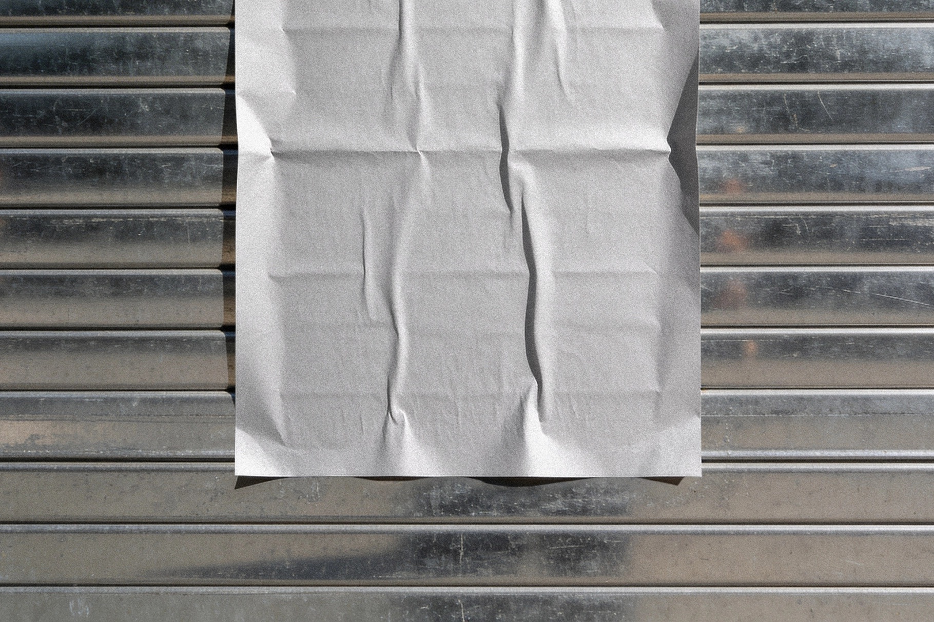 Metal Shutter Poster Mockup