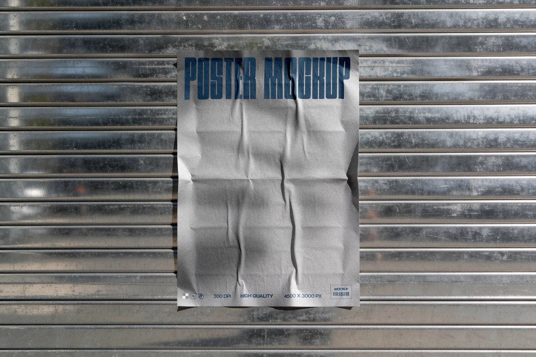 Metal Shutter Poster Mockup