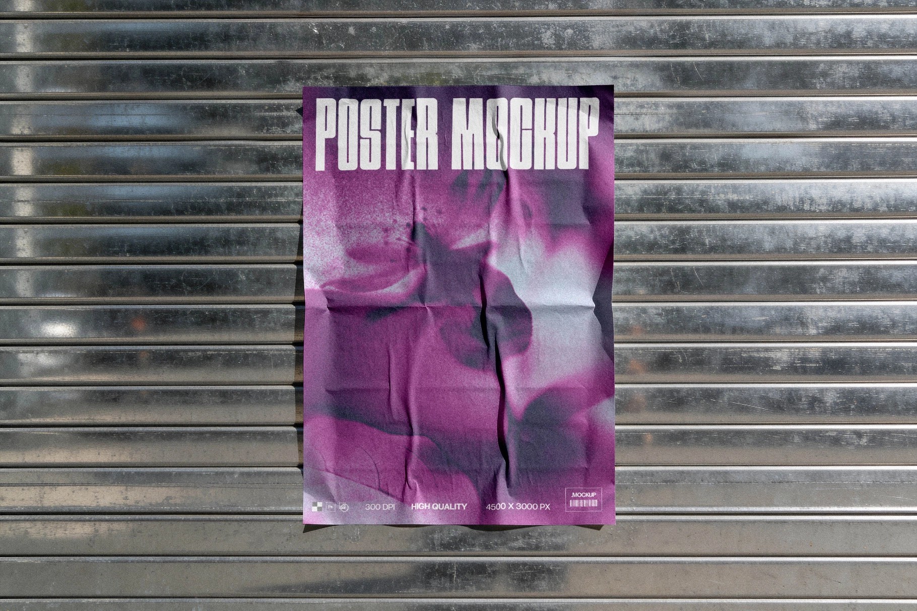 Metal Shutter Poster Mockup