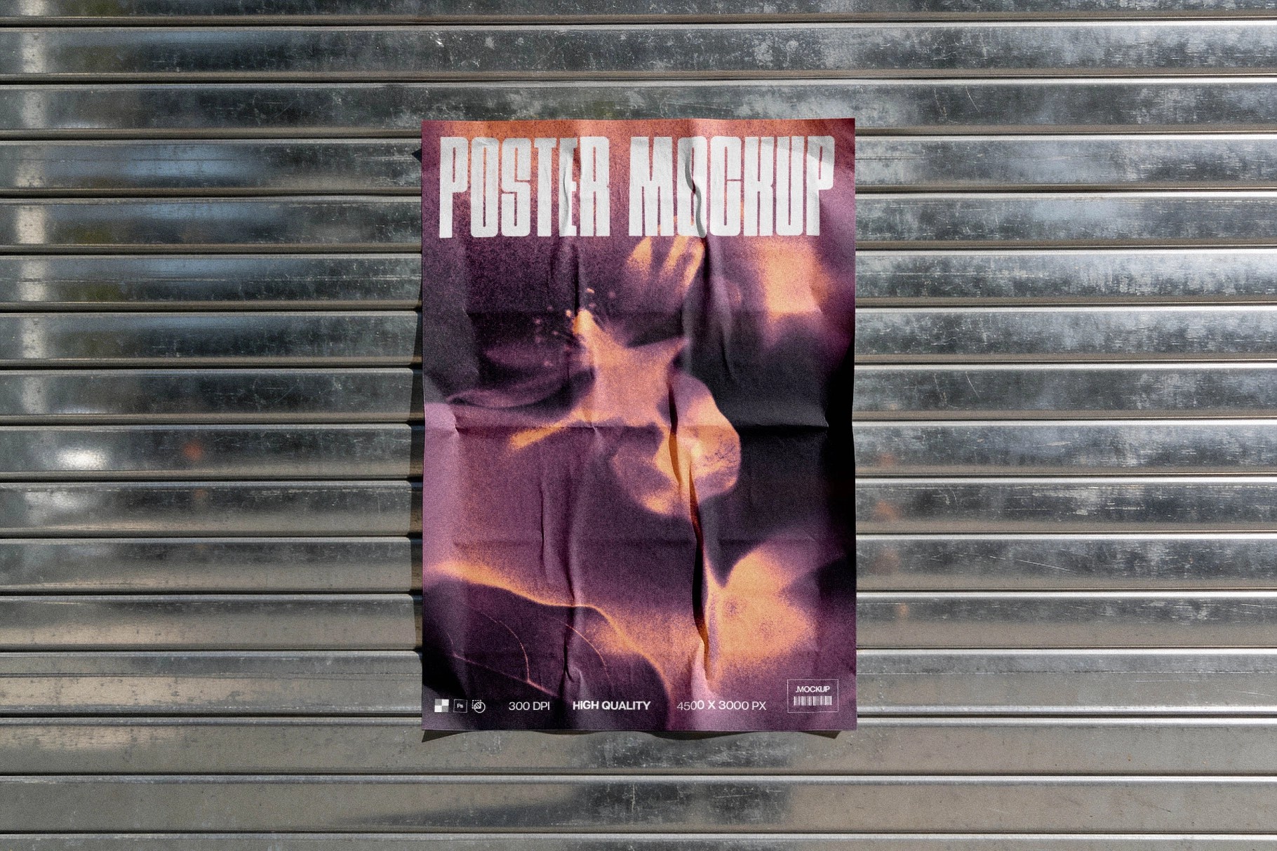 Metal Shutter Poster Mockup