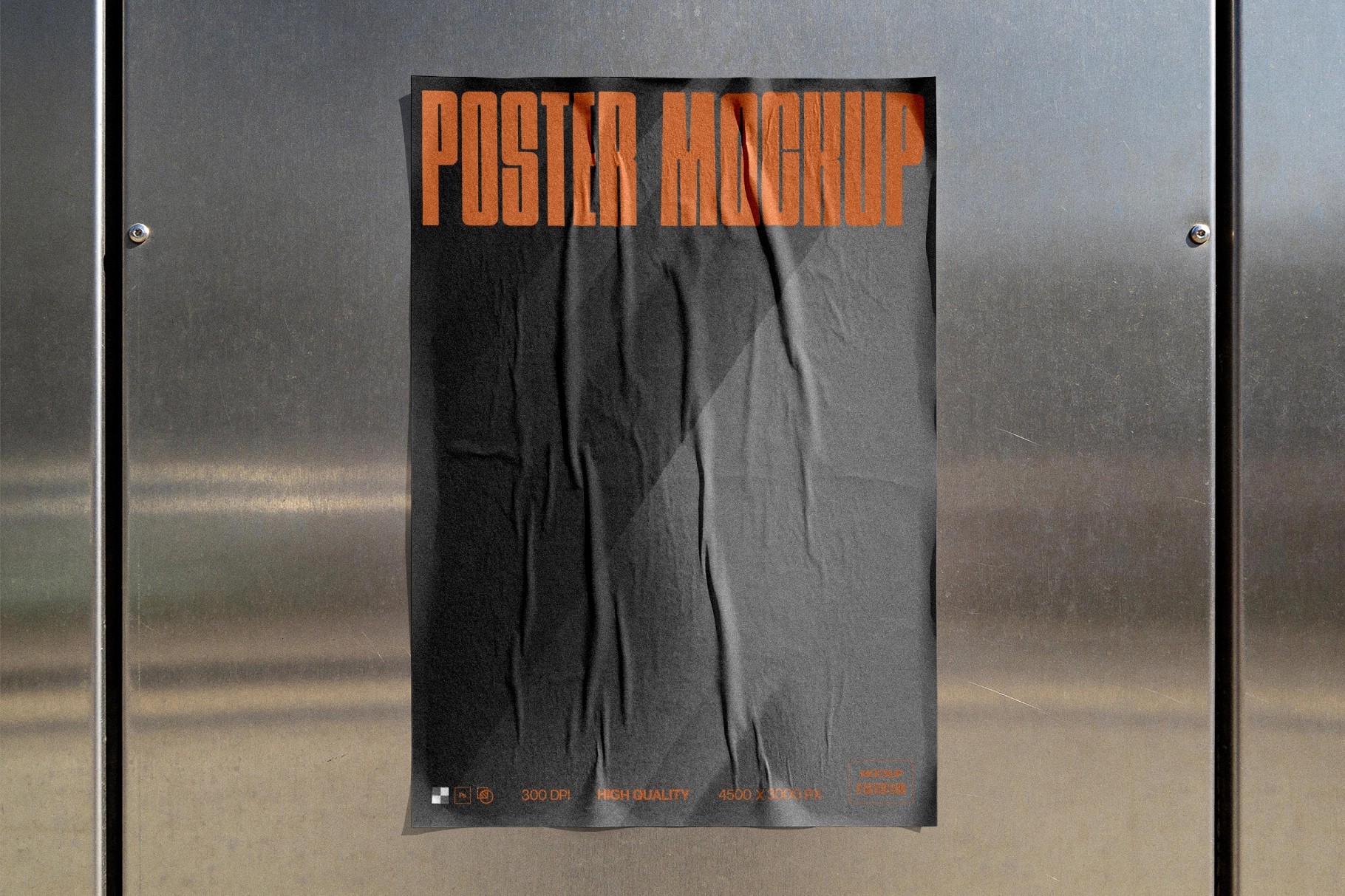 Metal Wall Poster Mockup