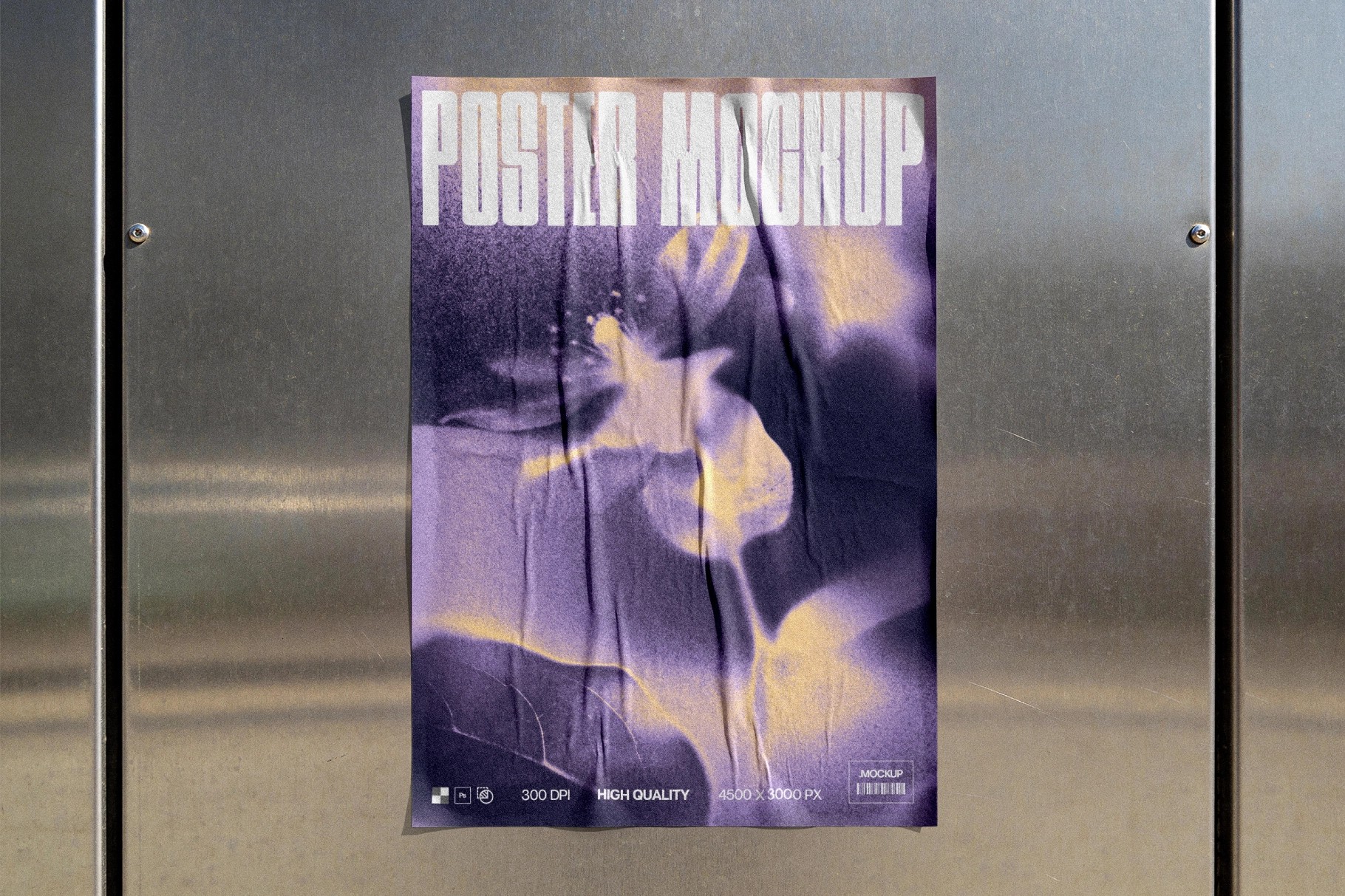 Metal Wall Poster Mockup