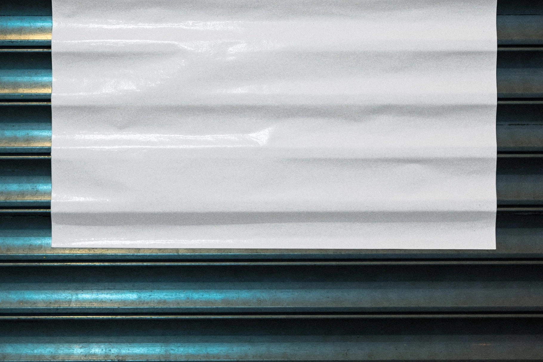 Corrugated Roller Shutter Sticker Mockup