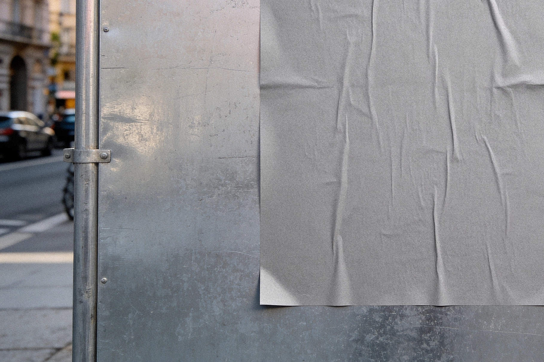 Poster Mockup on Construction Fence