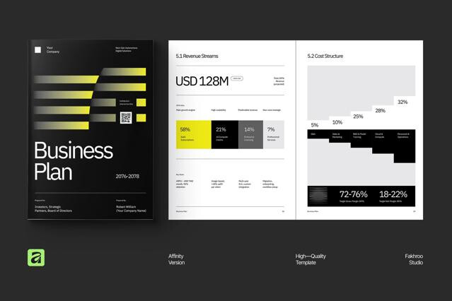 Dark Minimalist Business Plan for Affinity