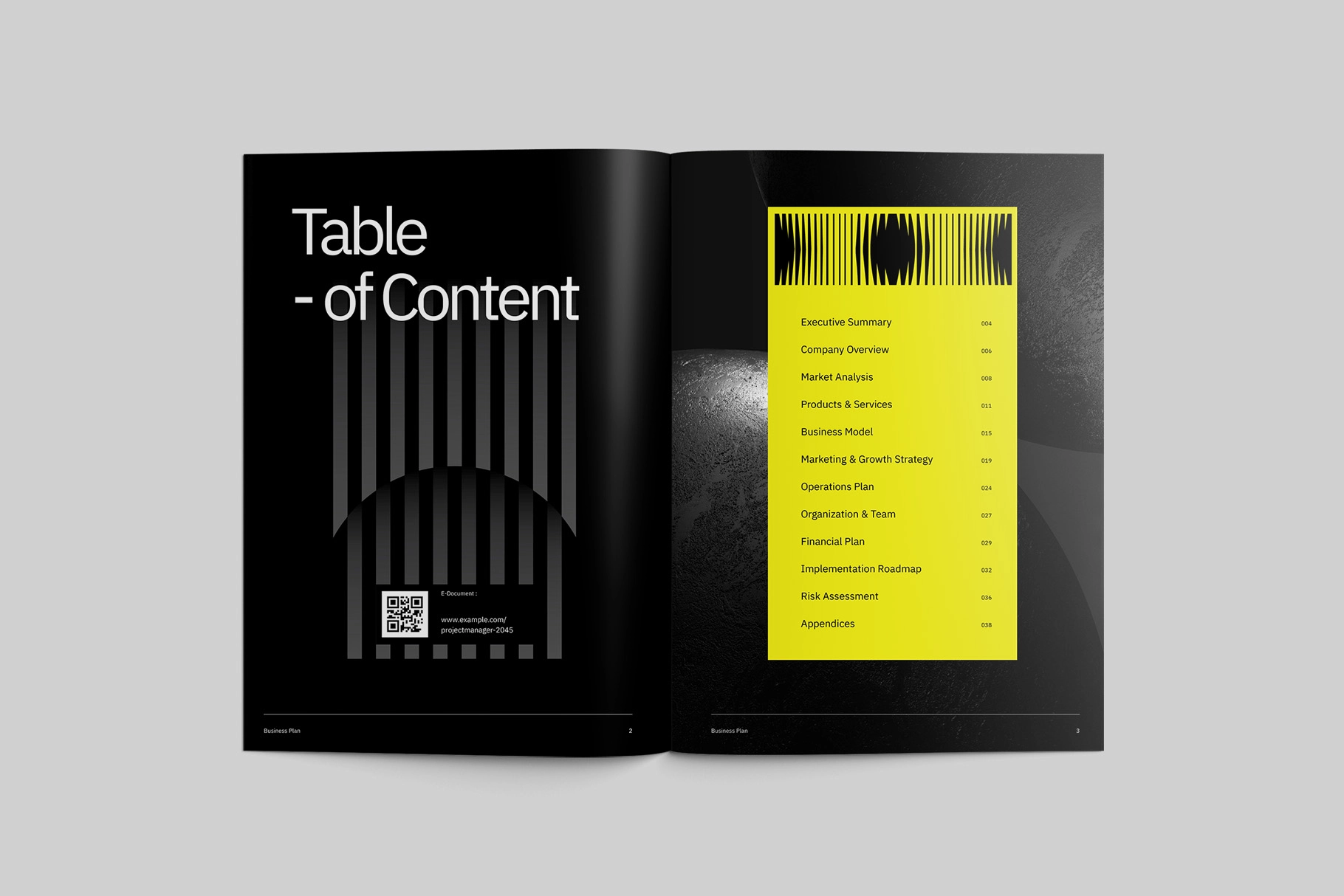 Dark Minimalist Business Plan for Affinity