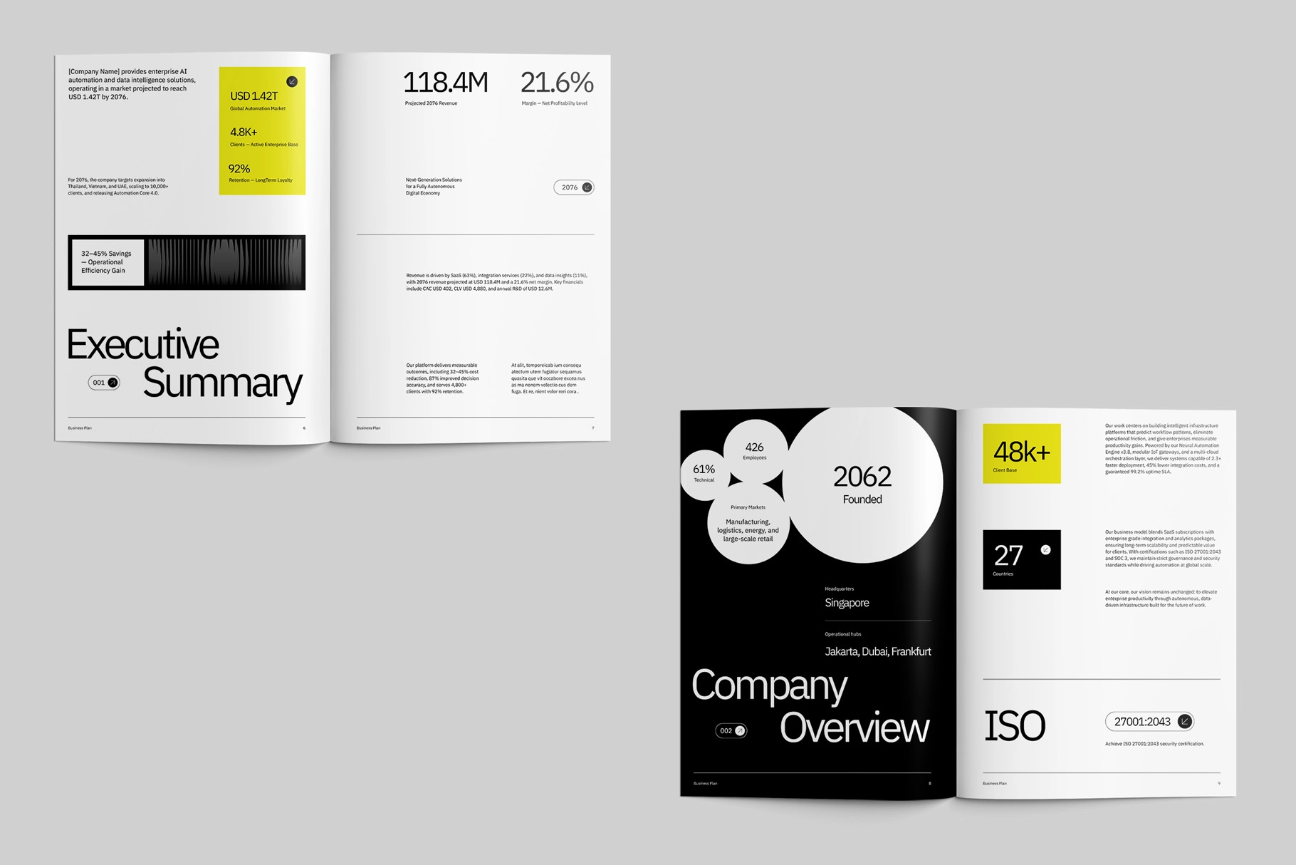 Dark Minimalist Business Plan for Affinity