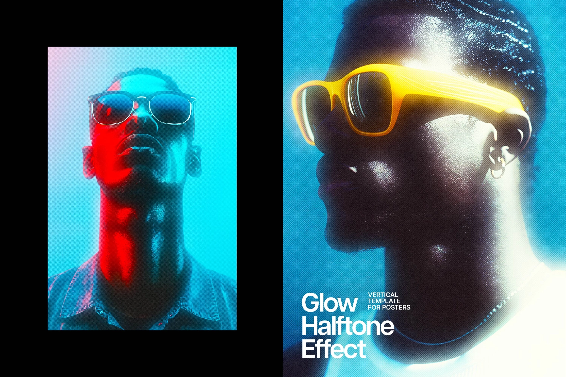 Glow Halftone Poster Effect