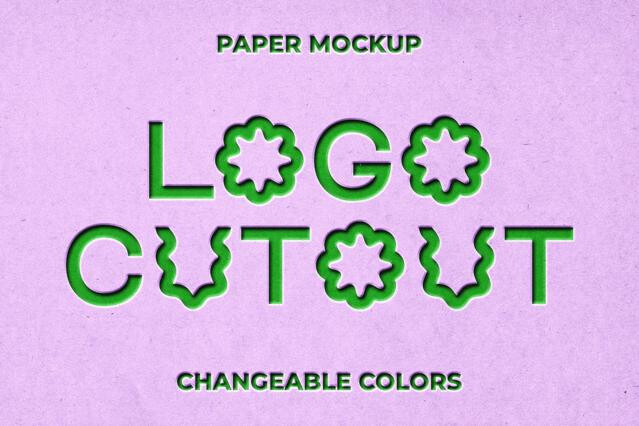 Cut Out Paper Logo Mockup