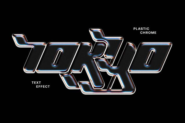 Holographic Chrome Text Effect