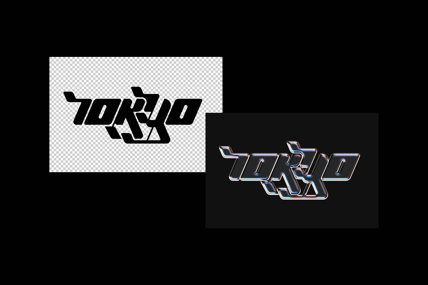 Holographic Chrome Text Effect