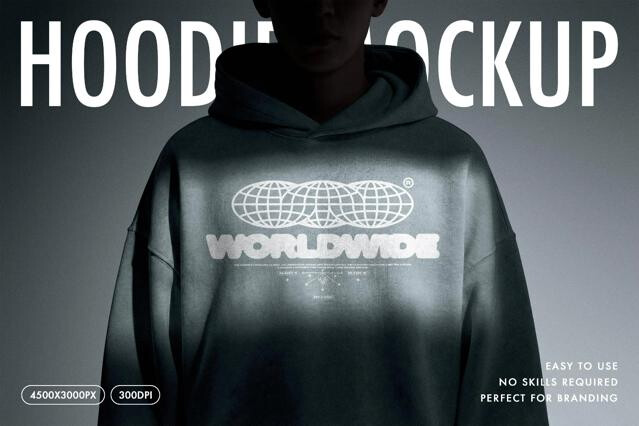 Oversized Hoodie Print Mockup