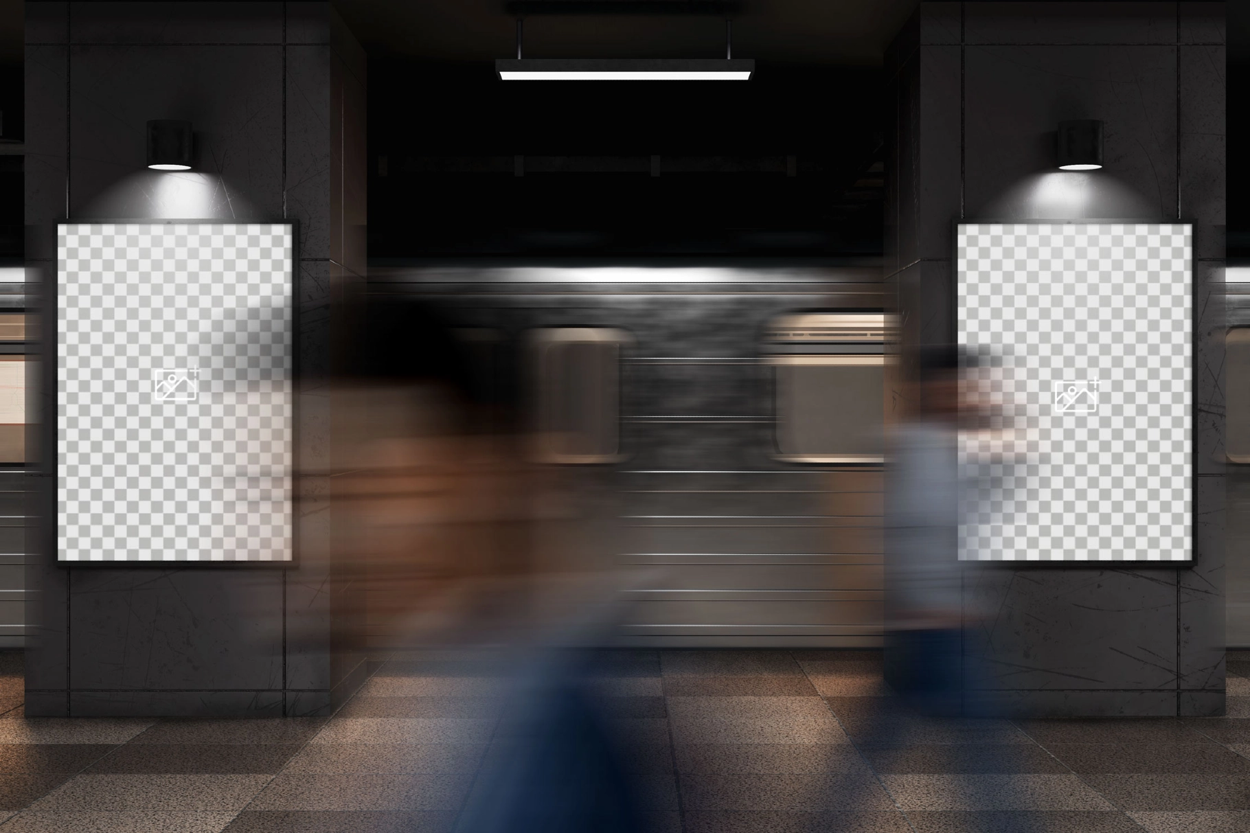 Subway Pillar Posters Mockup