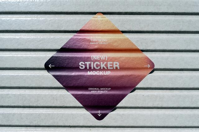 Diamond Sticker Mockup on Roller Shutter