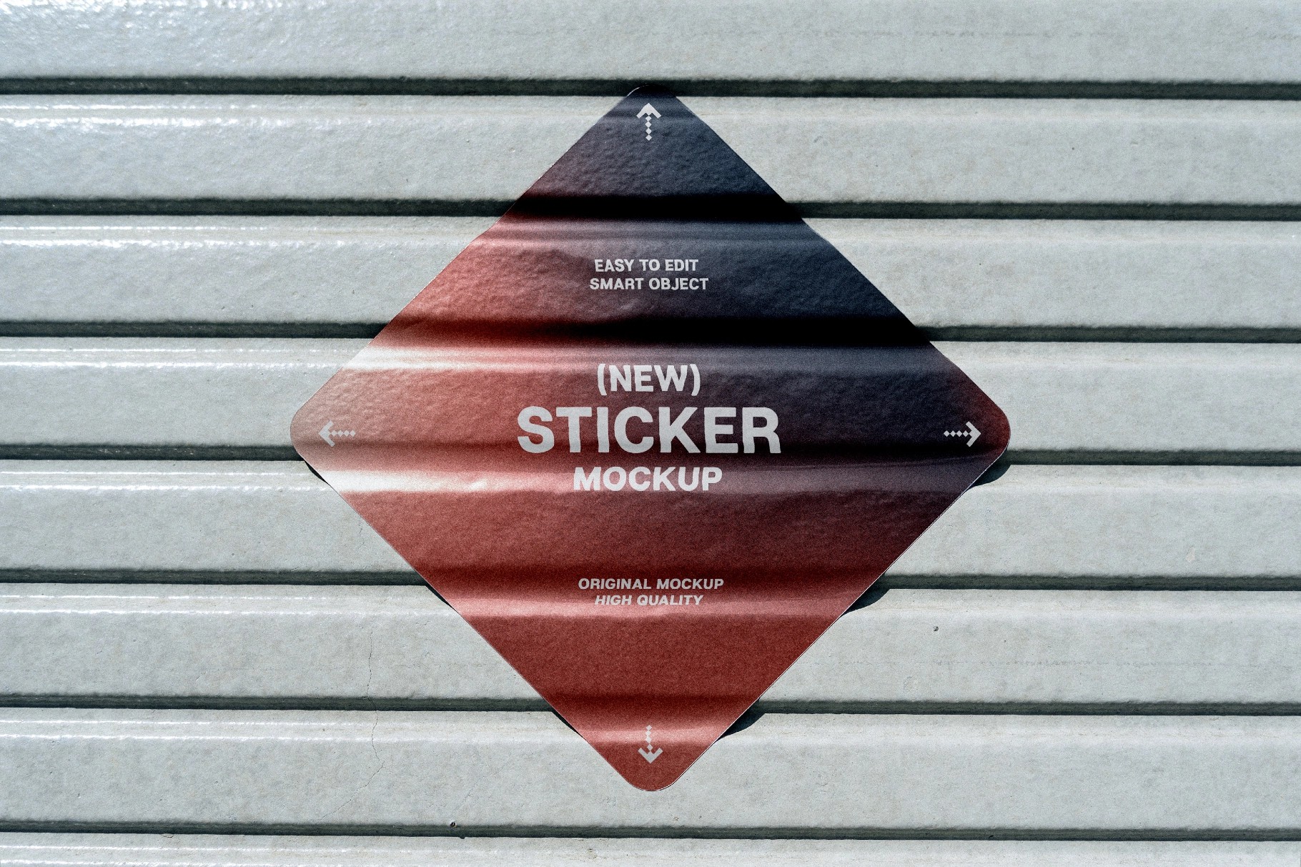 Diamond Sticker Mockup on Roller Shutter