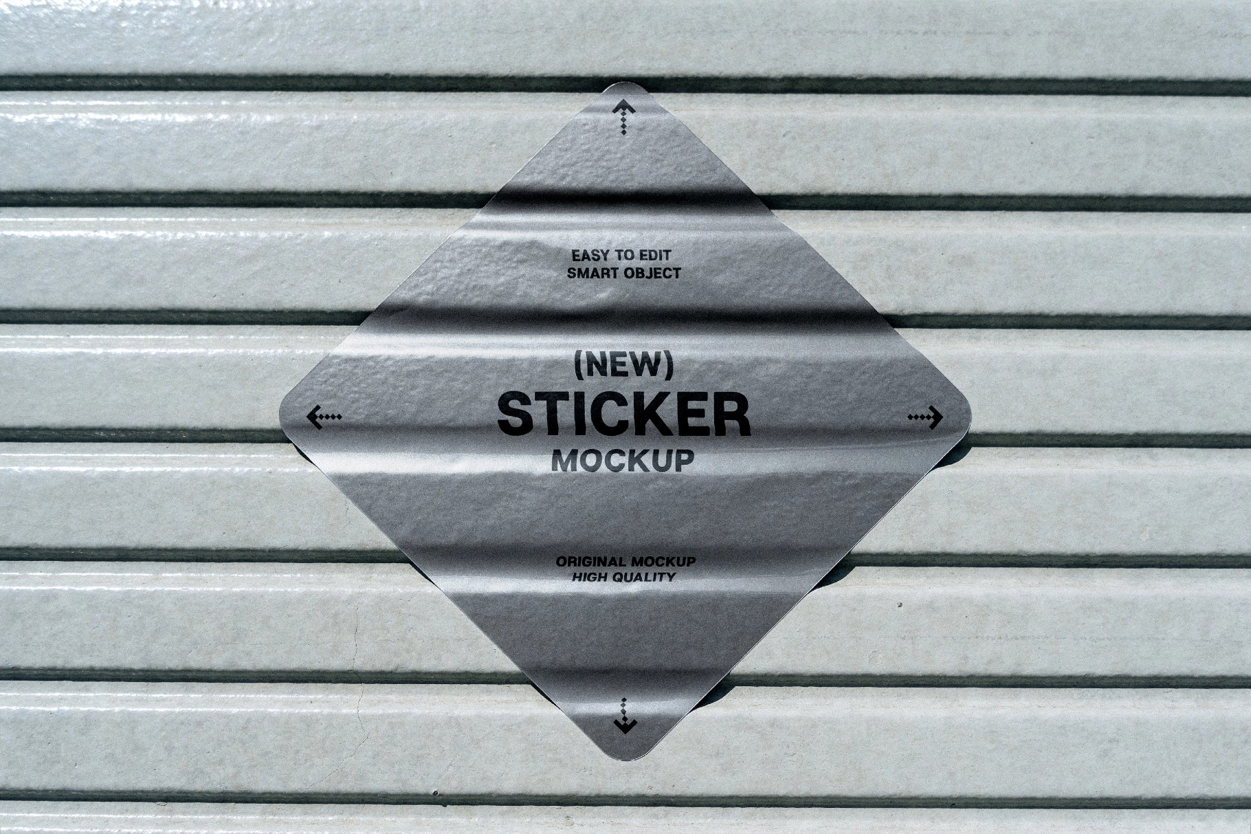 Diamond Sticker Mockup on Roller Shutter