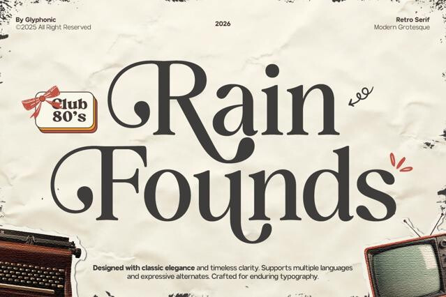 GC Rain Founds - Elegant Retro Serif