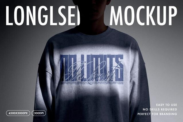 Front Print Longsleeve Mockup