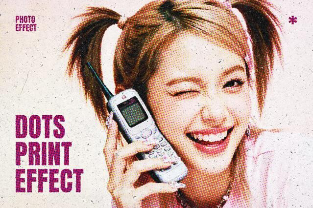 Dots Halftone Print Photo Effect