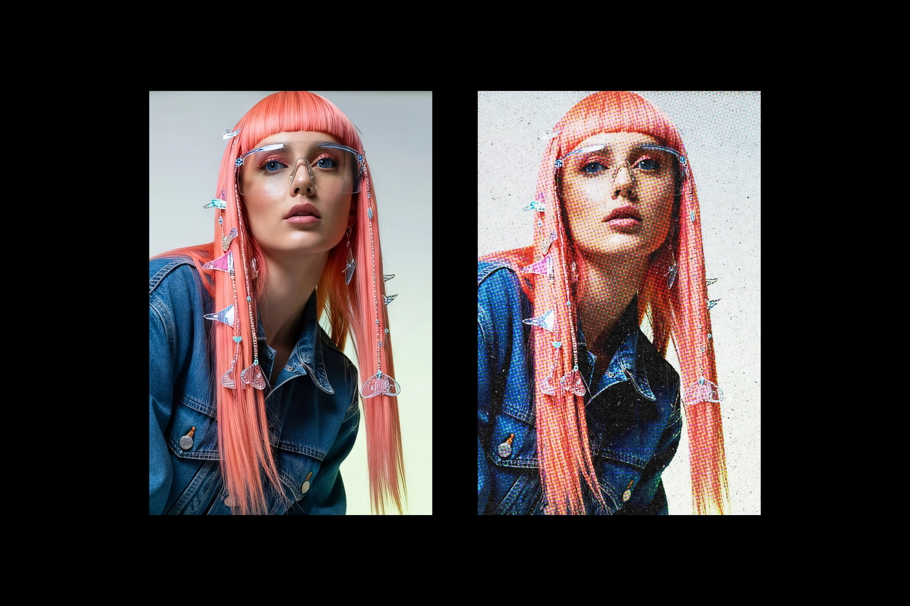 Dots Halftone Print Photo Effect