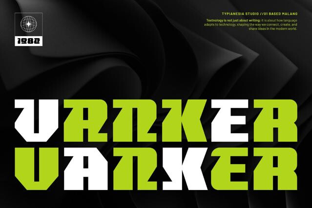Vanker - Modern Futuristic Sci-Fi Game Font