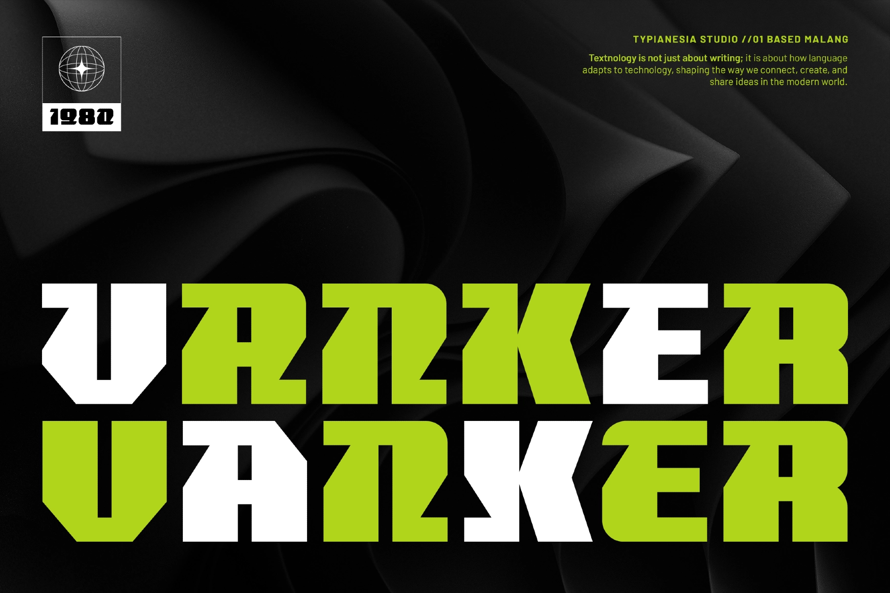 Vanker - Modern Futuristic Sci-Fi Game Font