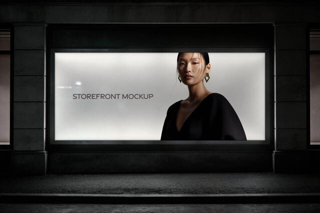 Backlit Storefront Mockup