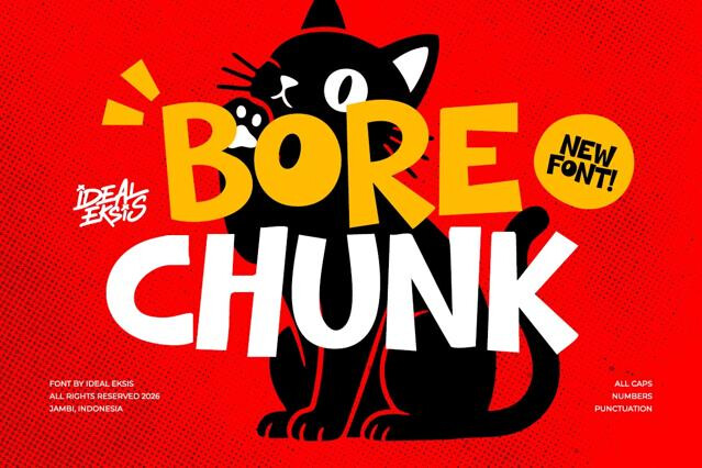 Bore Chunk - Chunky Cartoon Display Font
