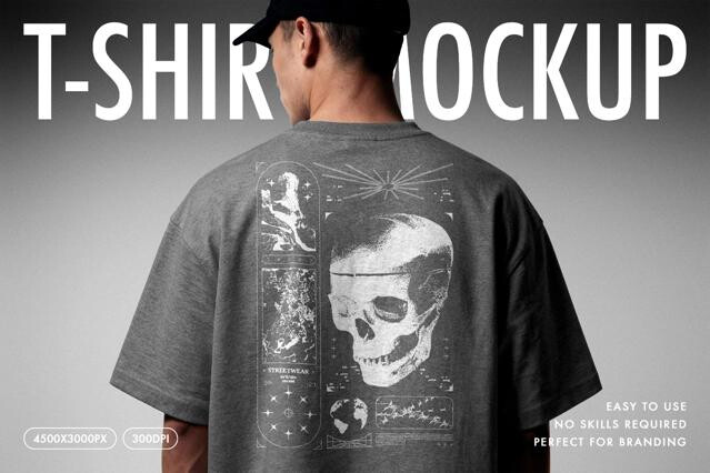 Oversize T-Shirt Mockup | Back Print