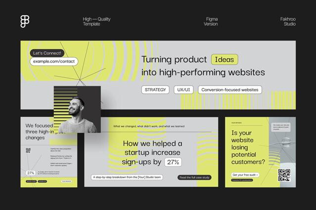 Geometric Digital Creative Agency LinkedIn - Figma