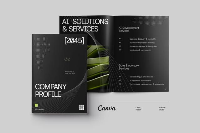 CANVA Minimalist AI Company Profile Template