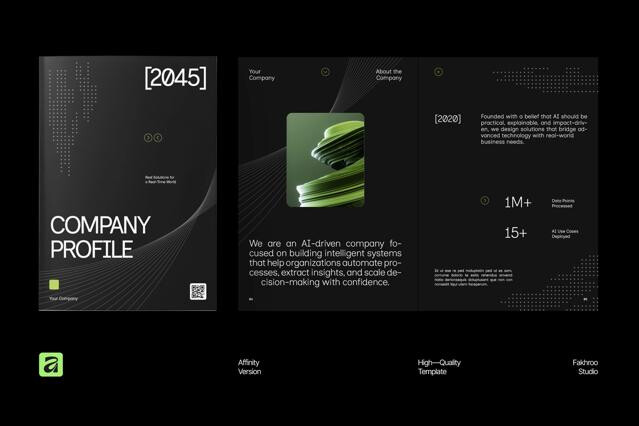 Futuristic AI Company Profile Affinity Template