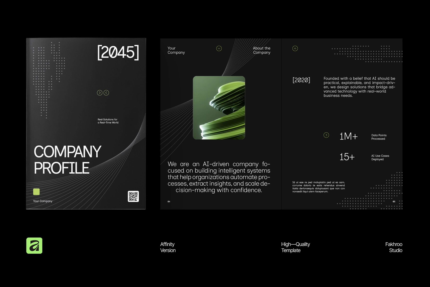 Futuristic AI Company Profile Affinity Template