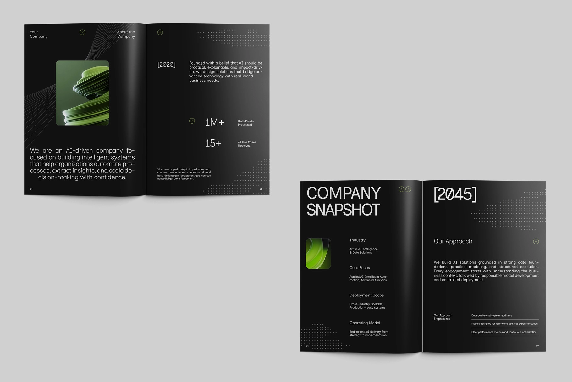 Futuristic AI Company Profile Affinity Template