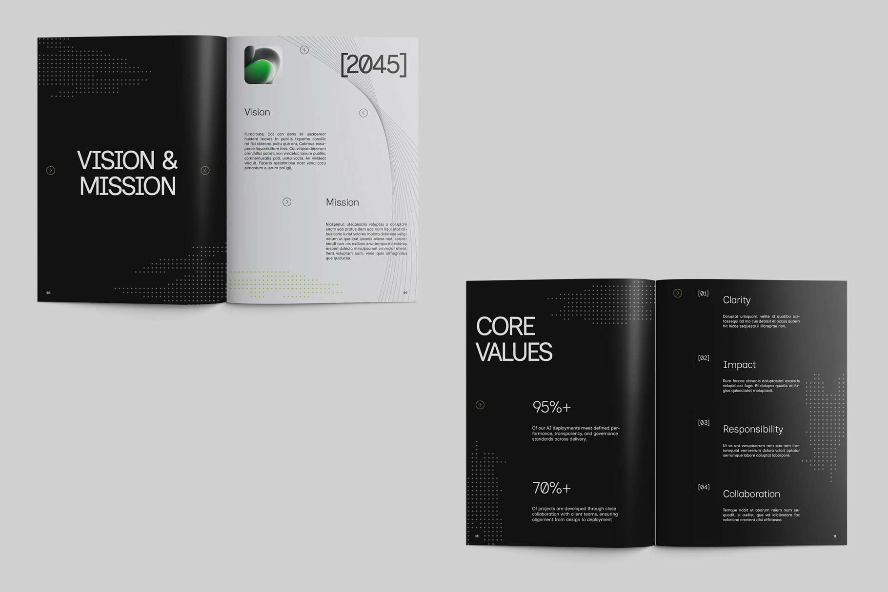 Futuristic AI Company Profile Affinity Template