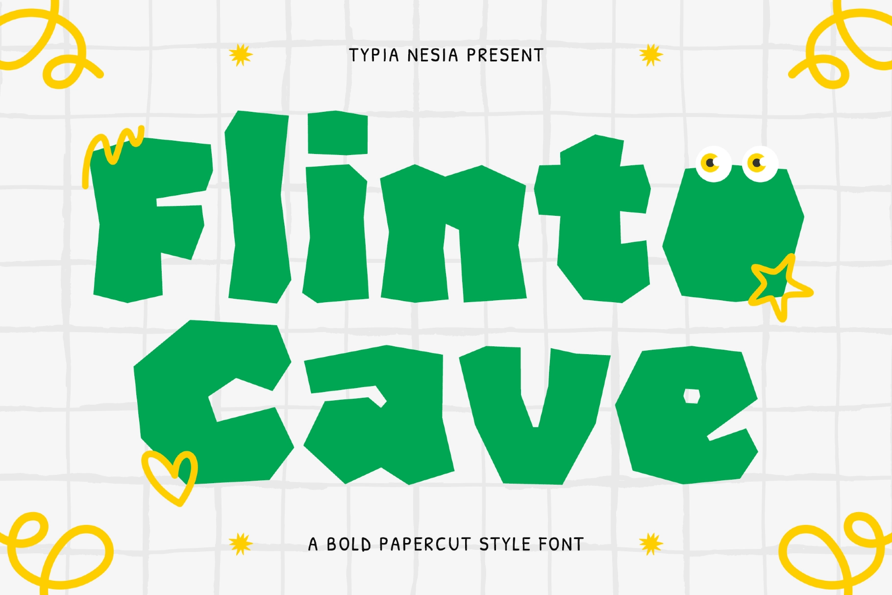 Flinto Cave - Handmade Bold Papercut Font