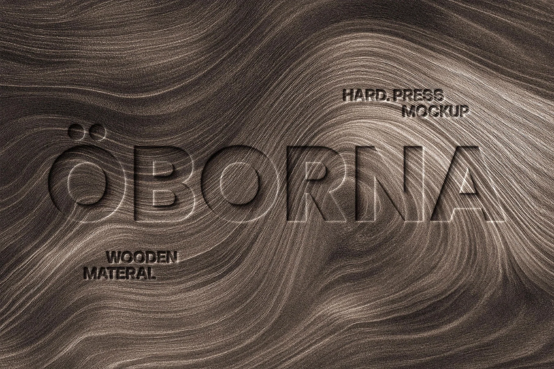 Engraved Wood Logo Mockup