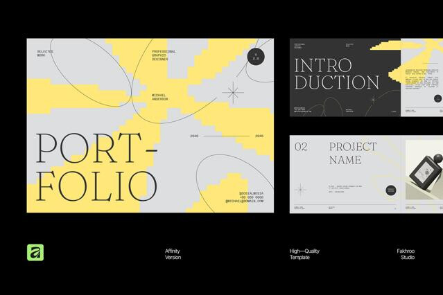 Modern Design Portfolio Affinity Template – Portoe