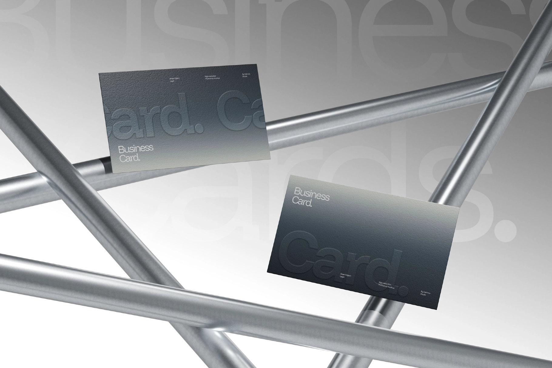 Embossed Business Cards Mockup