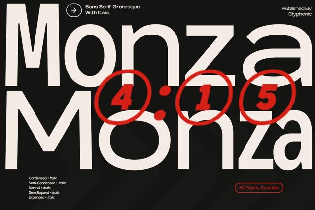GC Monza - Modern Condensed Sans Serif Family