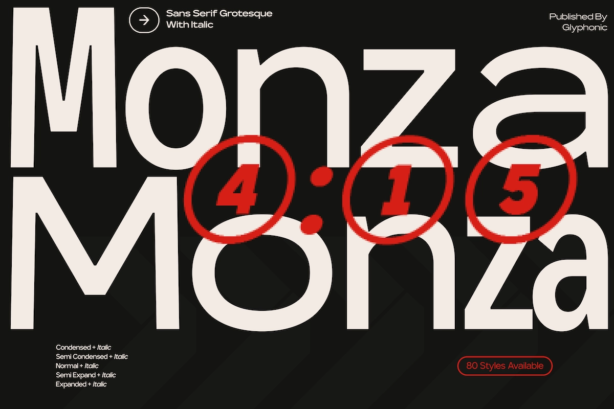 GC Monza - Modern Condensed Sans Serif Family