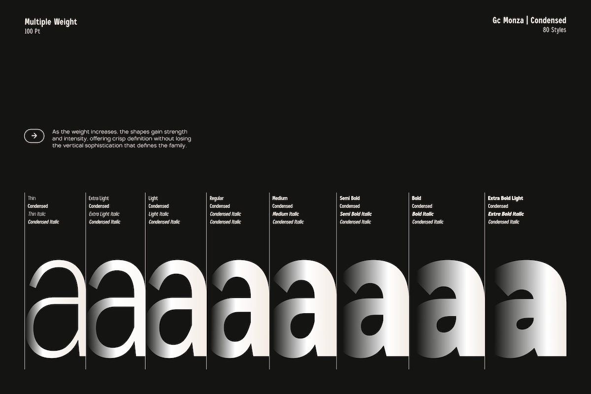 GC Monza - Modern Condensed Sans Serif Family