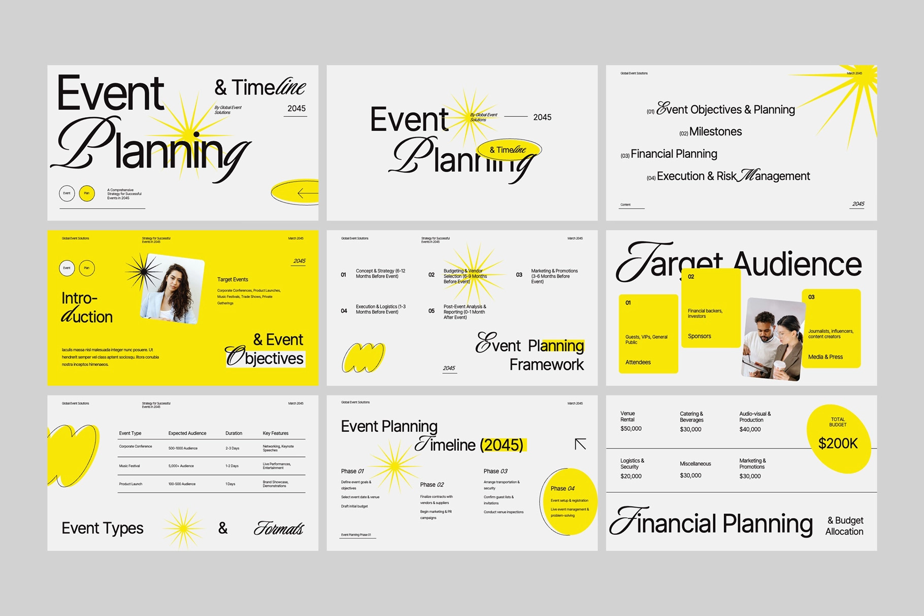 Event Planning & Timeline Powerpoint Template