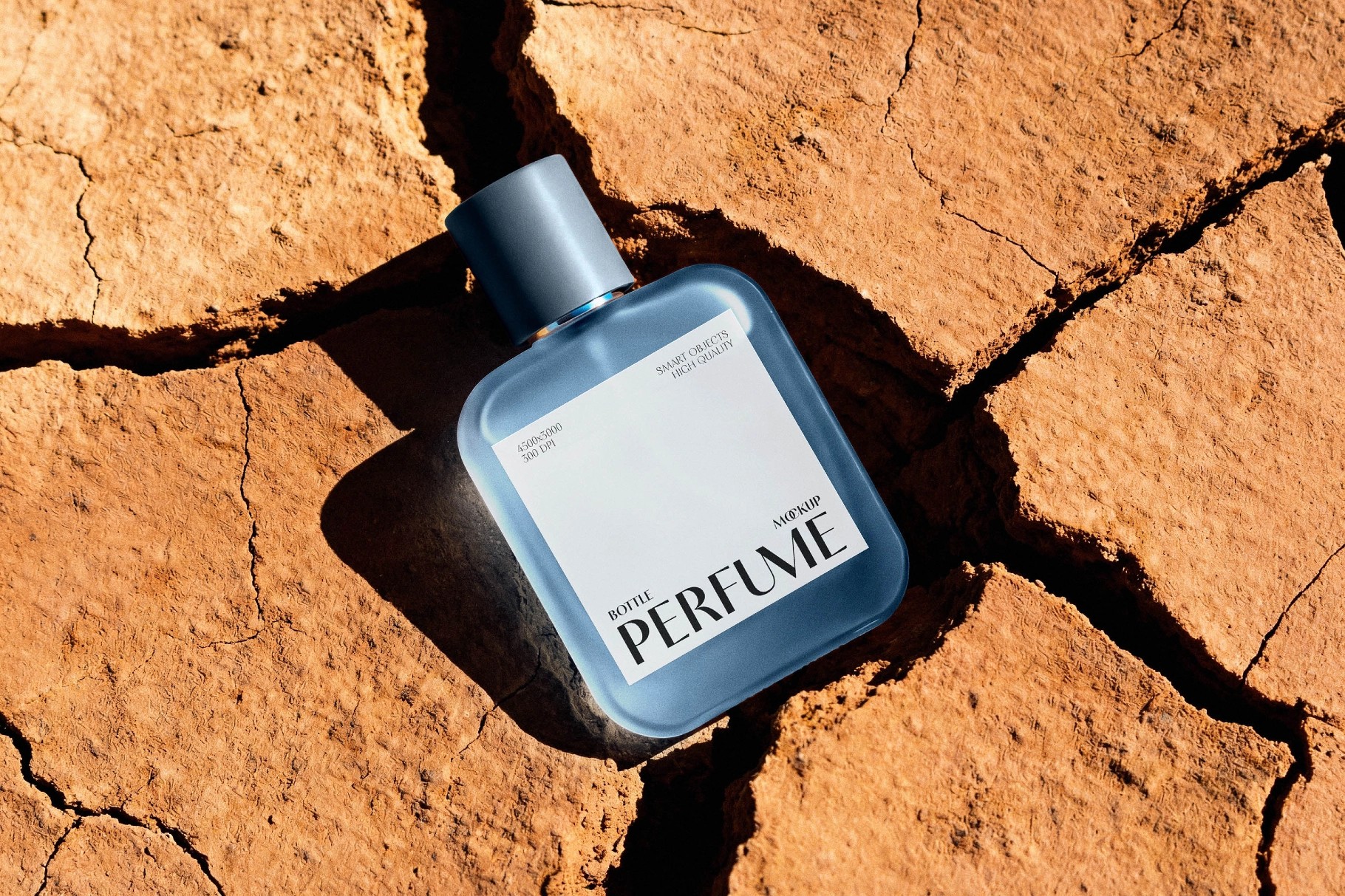 Glass Perfume Bottle Mockup In Sand