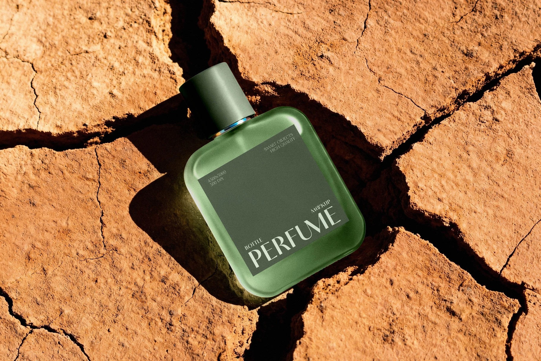 Glass Perfume Bottle Mockup In Sand