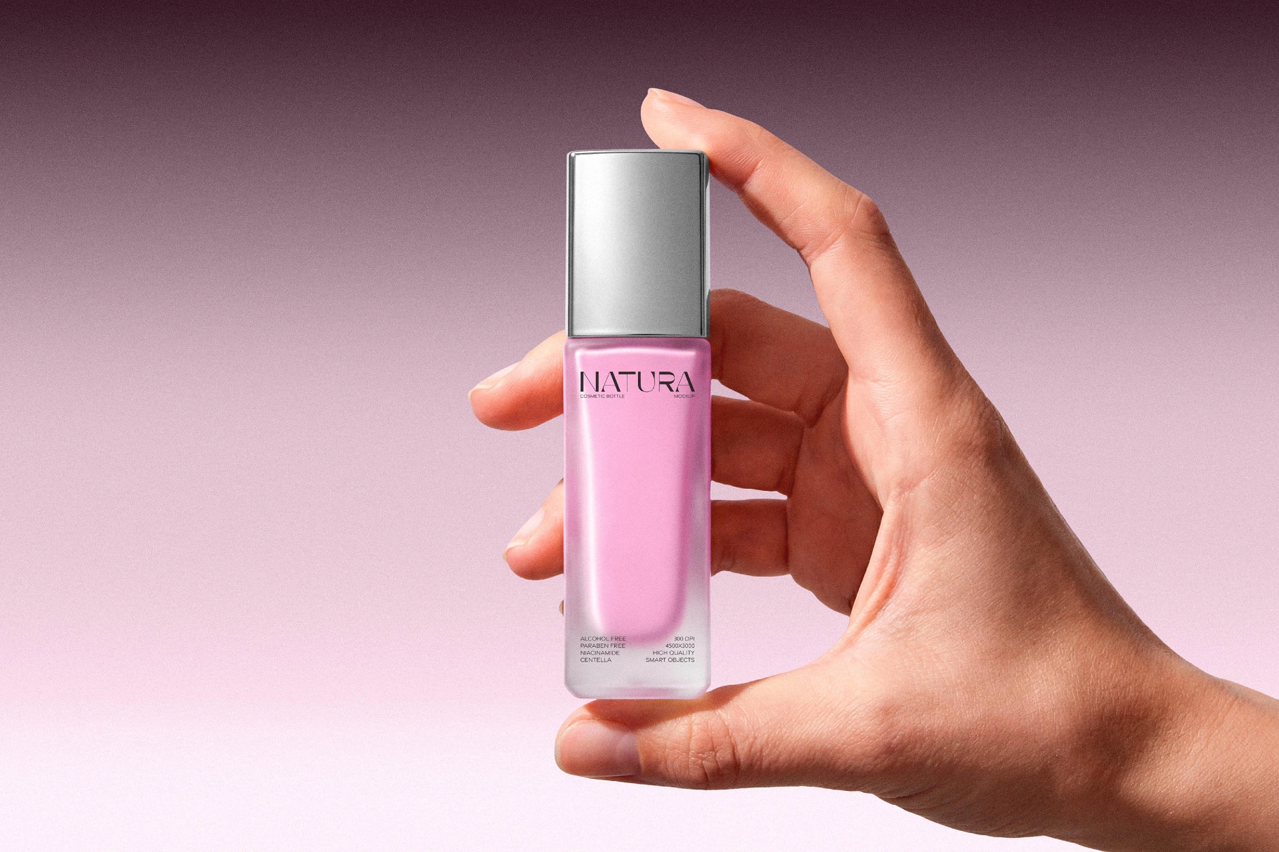 Skincare Serum Bottle Mockup in Hand