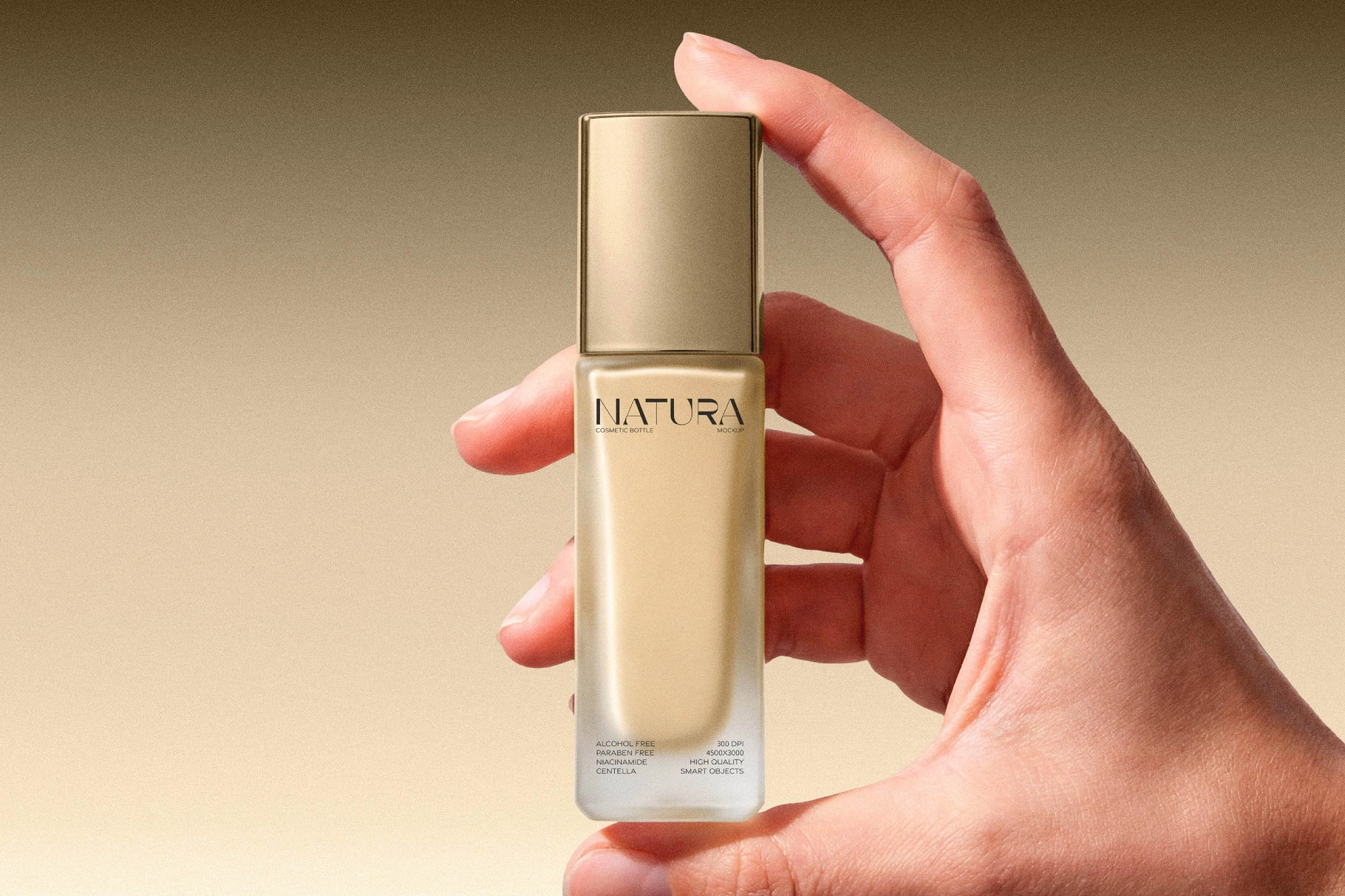 Skincare Serum Bottle Mockup in Hand