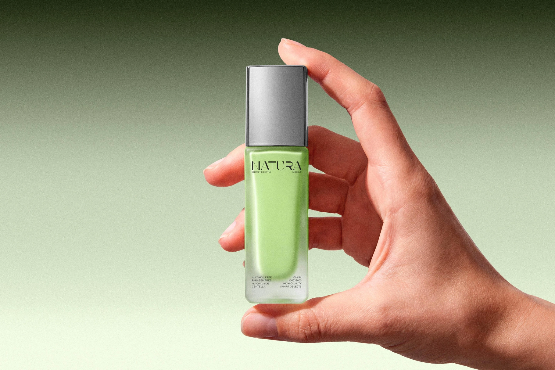 Skincare Serum Bottle Mockup in Hand