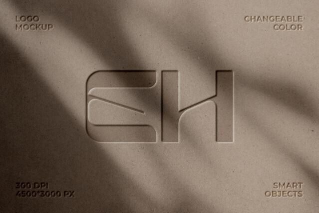 Debossed Paper Logo Mockup