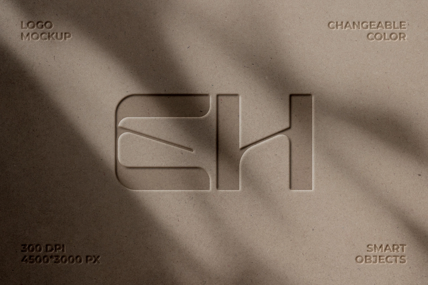 Debossed Paper Logo Mockup